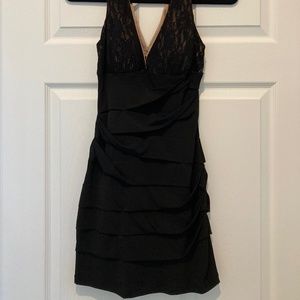 Black Lace Sleeveless Dress City Triangle